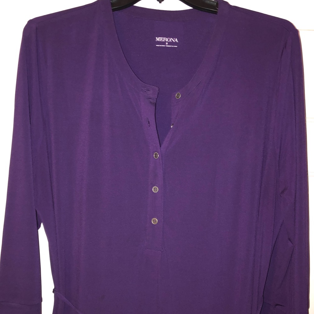 Pretty Egg Plant Colored Plus Size Dress